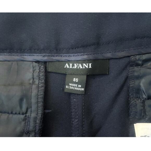 Alfani Navy Blue Wide-Leg Dress Pants Womens Size 8S - Picture 3 of 8